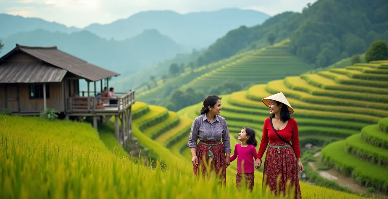 Immersion authentique au Vietnam avec paysages naturels, habitants souriants et activités culturelles